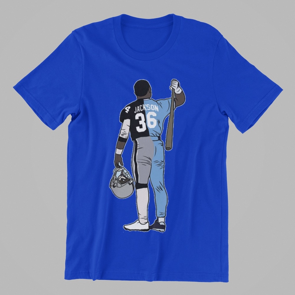 BO KNOWS TWO SPORTS SPLIT ART SHIRT